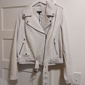 Universal Standard Leeron Leather Jacket - White, M (18/20)